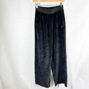 True Religion Women's Velour Wide Leg Pants Onyx Size Small